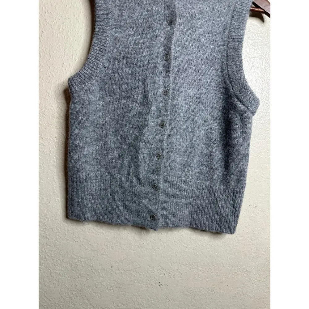 L'Academie by Marianna Krysten Alpaca Wool Button Sweater Vest size M